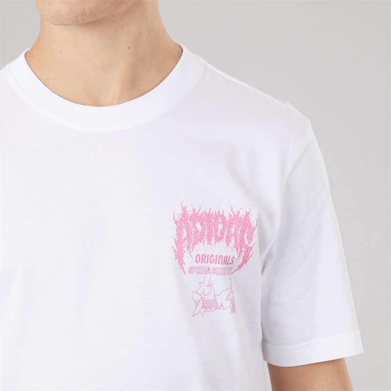 adidas Originals Mens Trefoil Series Elevated Back Graphic T-Shirt White - Image 5