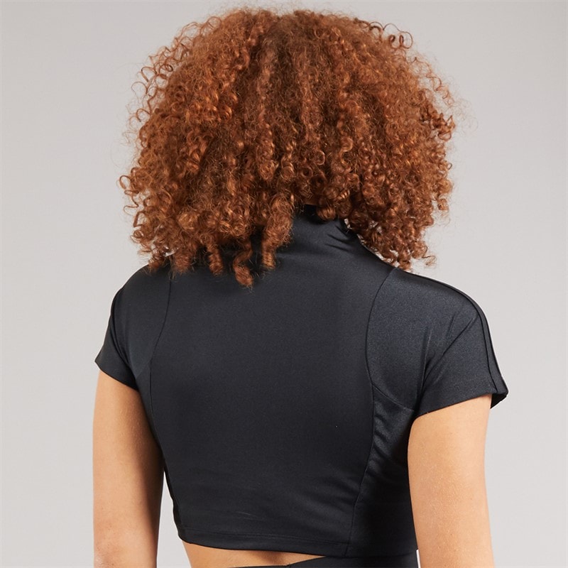 adidas Originals Womens Zip-Up Crop Top Black - Image 2