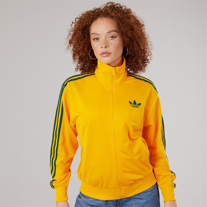 adidas Originals Womens Adicolour Classic Firebird Loose Track Jacket Crew Yellow/Collegiate Green - Image 3