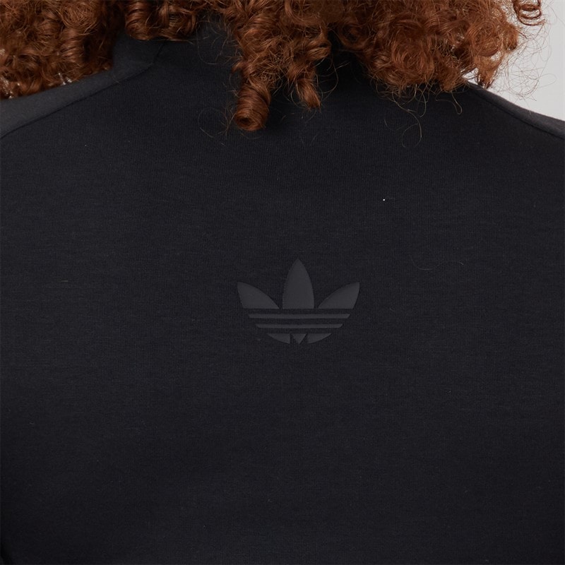 adidas Originals Womens Structured Interlock Long Sleeve Top Black - Image 5