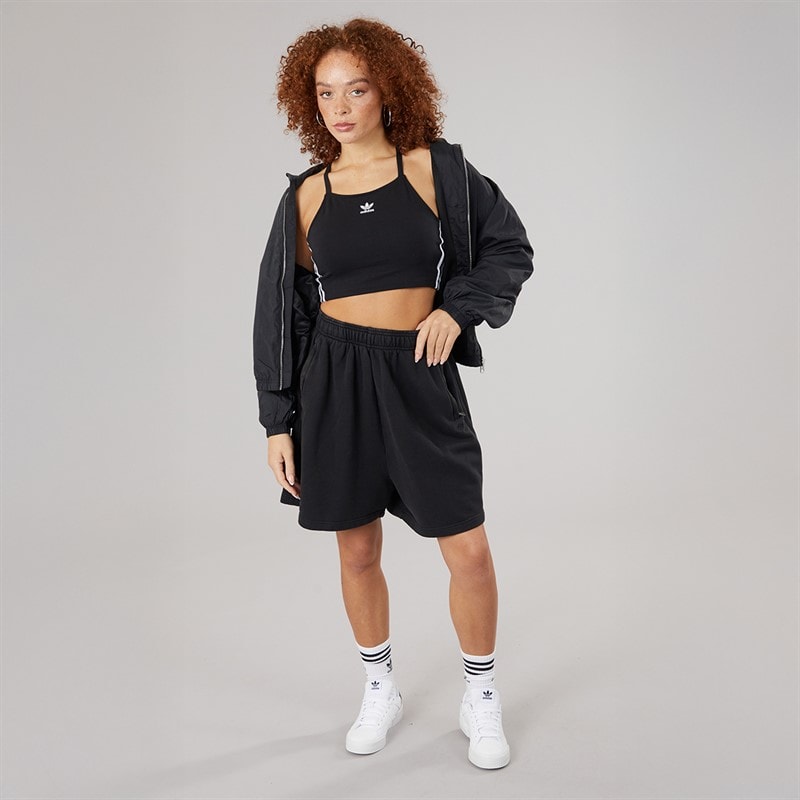 adidas Originals Womens Premium Essentials Sweat Shorts Black - Image 4