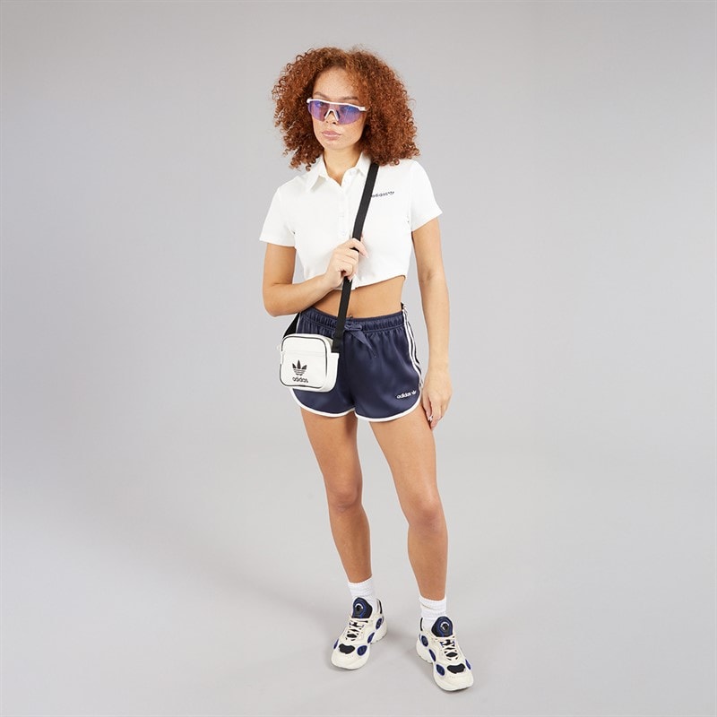 adidas Originals Womens Towel Button Down Polo Shirt Cloud White - Image 4