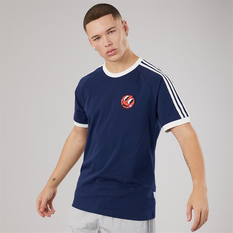 adidas Originals Mens X Made By Nelson Back Graphic California T-Shirt Night Indigo - Image 2