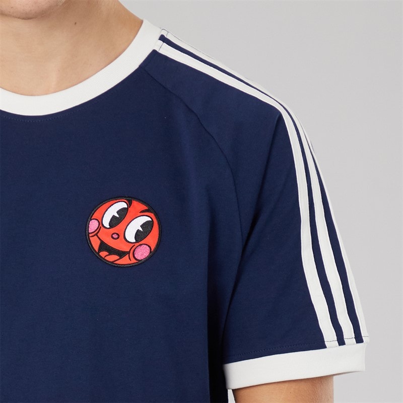 adidas Originals Mens X Made By Nelson Back Graphic California T-Shirt Night Indigo - Image 5