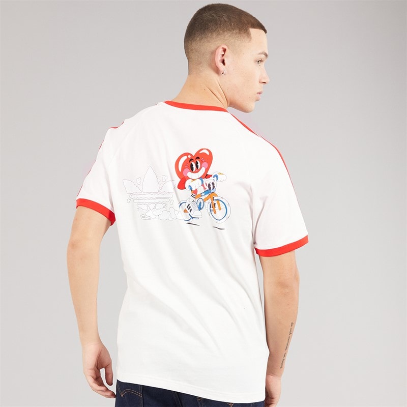 adidas Originals Mens X Made By Nelson Back Graphic California T-Shirt Cloud White - Image 3