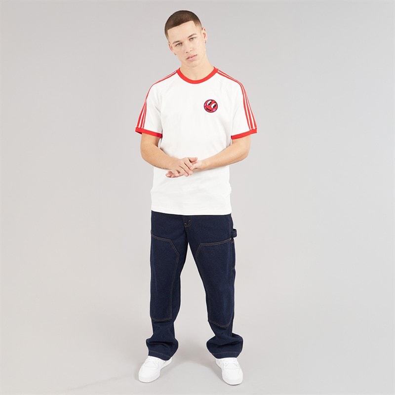 adidas Originals Mens X Made By Nelson Back Graphic California T-Shirt Cloud White - Image 4