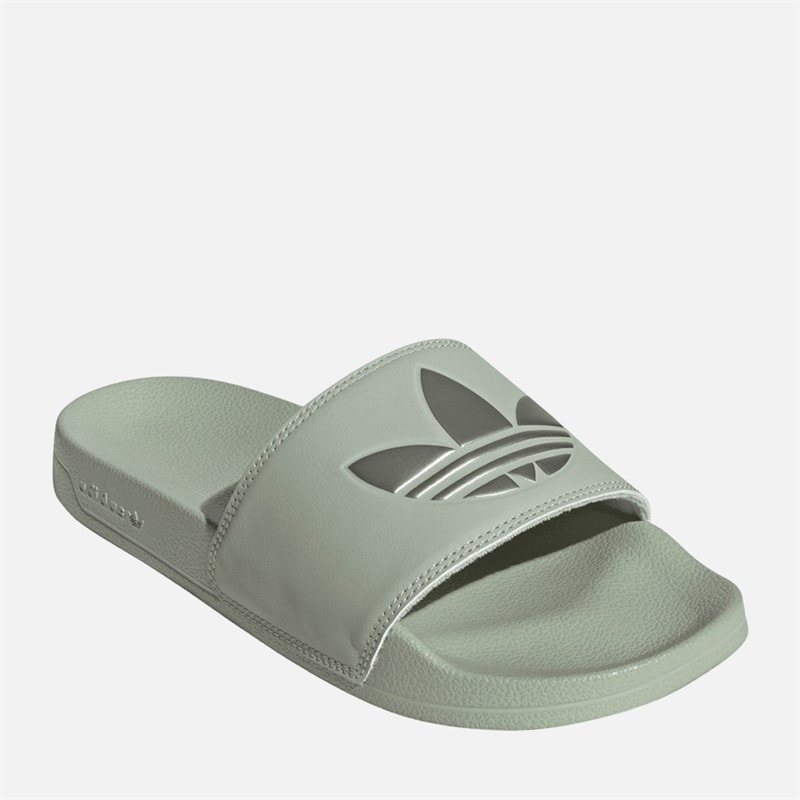 adidas Originals Womens Adilette Lite Sliders Halo Green/Silver Metallic - Image 1