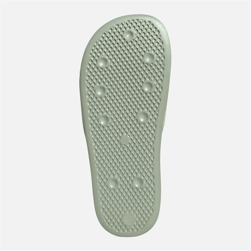 adidas Originals Womens Adilette Lite Sliders Halo Green/Silver Metallic - Image 2