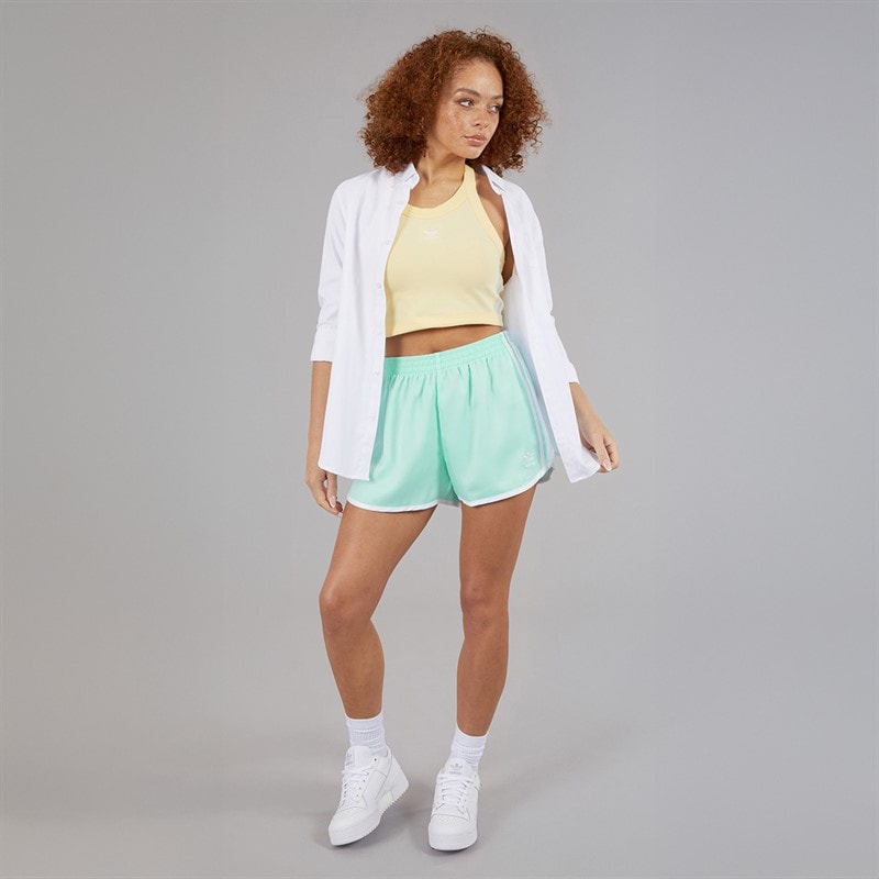 adidas Originals Womens Adicolour 3-Stripes Sprinter Shorts Semi Flash Aqua - Image 4