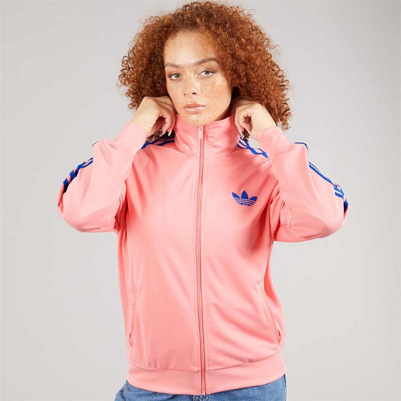 adidas Originals Womens Adicolour Classic Firebird Loose Track Jacket Semi Pink Spark/Blue - Image 3