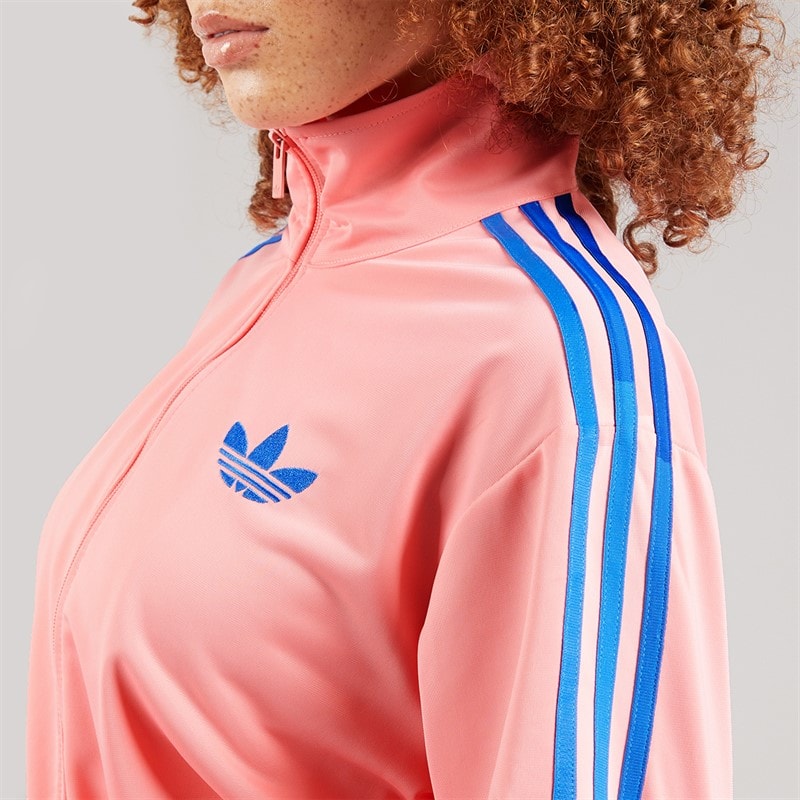 adidas Originals Womens Adicolour Classic Firebird Loose Track Jacket Semi Pink Spark/Blue - Image 5