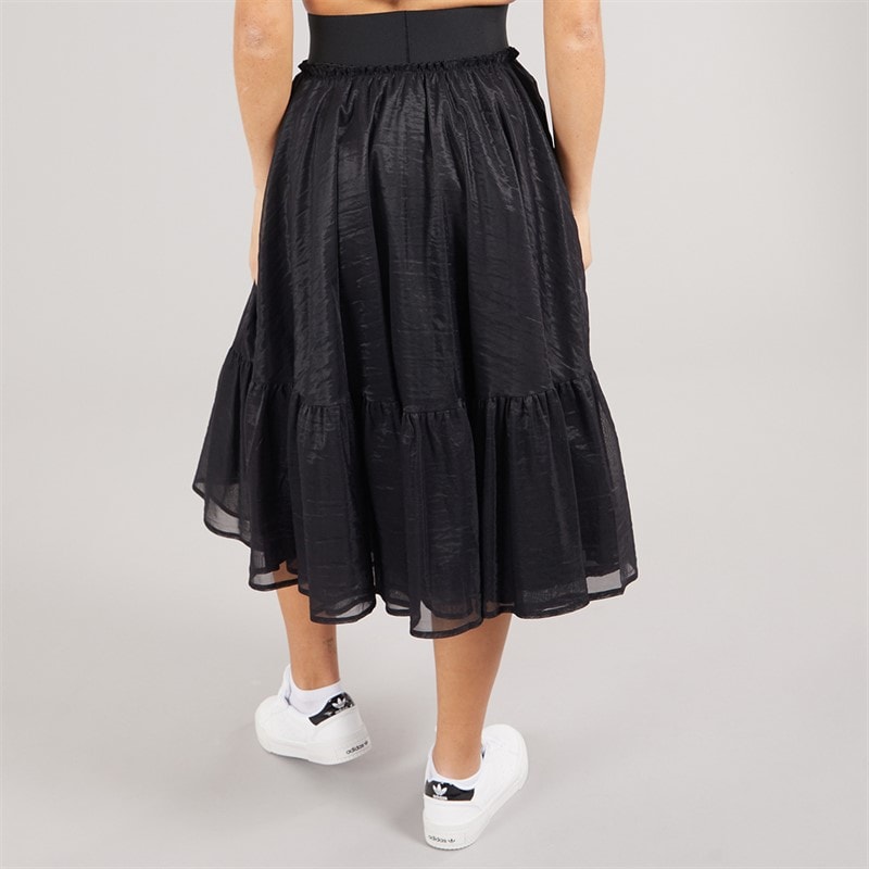 adidas Originals Womens Waistband Tulle Maxi Skirt Black - Image 2