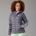 adidas Originals Womens Adicolor Padded Hooded Jacket Trace Grey