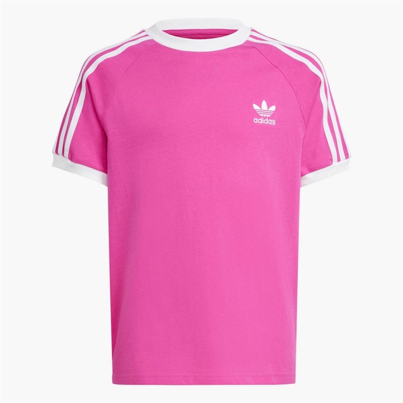 adidas Originals Junior Adicolor Trefoil Logo 3-Stripes T-Shirt Semi Lucid Fuchsia - Image 1