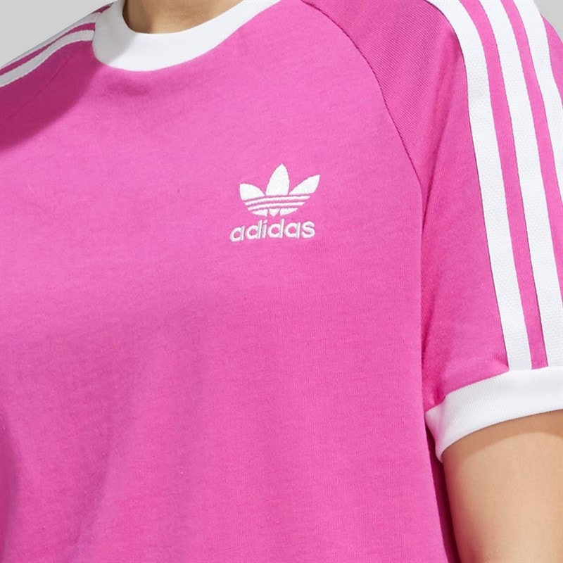 adidas Originals Junior Adicolor Trefoil Logo 3-Stripes T-Shirt Semi Lucid Fuchsia - Image 4