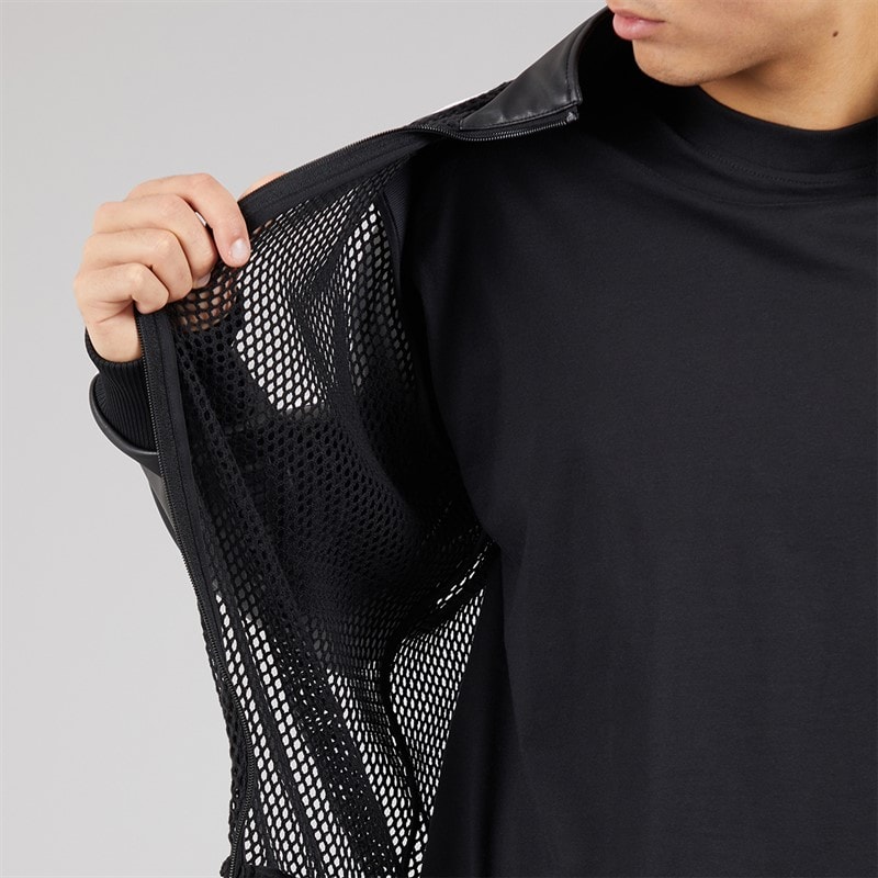 adidas Originals Mens adidas X Jeremy Scott Faux Leather Mesh Track Top Black - Image 5