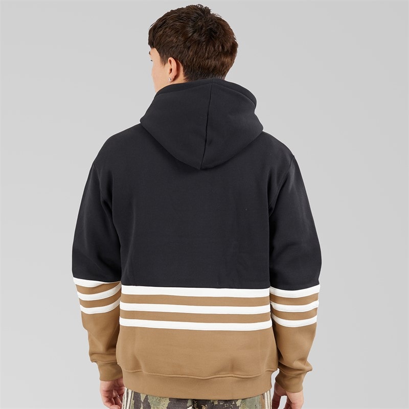 adidas Originals Mens Archive Cutline Hoodie Black/Cardboard - Image 2