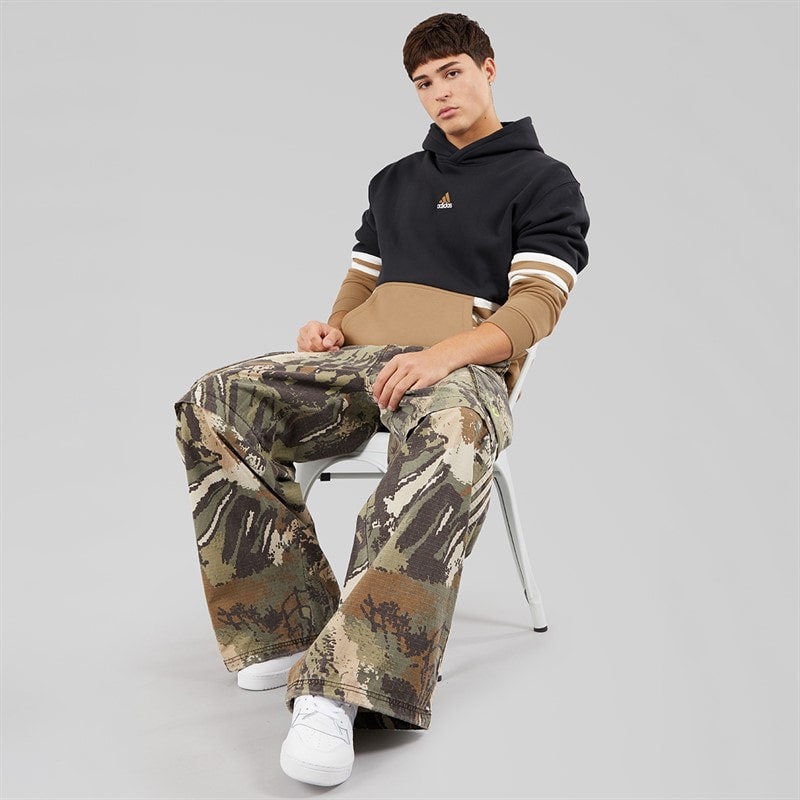 adidas Originals Mens Archive Cutline Hoodie Black/Cardboard - Image 4