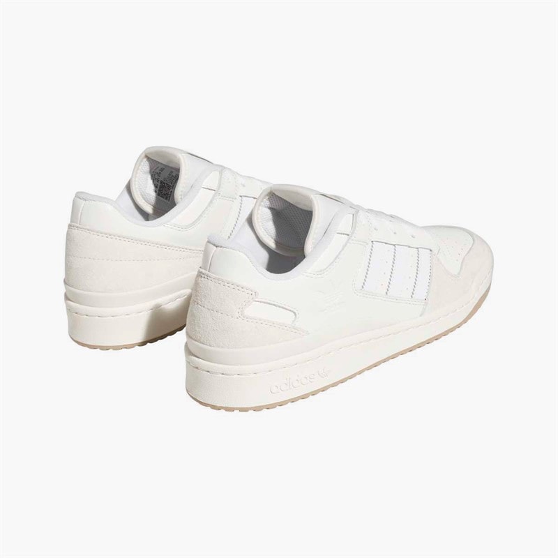 adidas Originals Mens Forum Low CL Trainers Core White/Cloud White/Grey One - Image 3