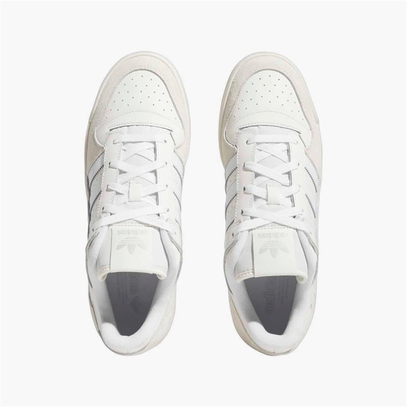 adidas Originals Mens Forum Low CL Trainers Core White/Cloud White/Grey One - Image 4