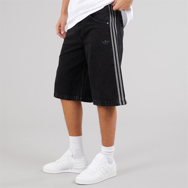 adidas Originals Mens Adicolour Firebird Denim Shorts True Black Denim - Image 1