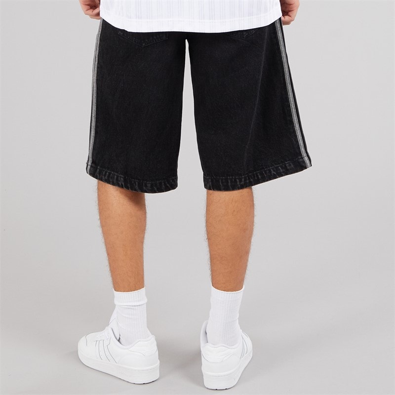 adidas Originals Mens Adicolour Firebird Denim Shorts True Black Denim - Image 2