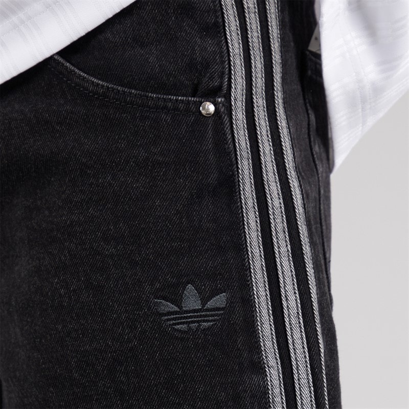 adidas Originals Mens Adicolour Firebird Denim Shorts True Black Denim - Image 3
