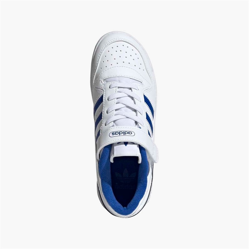 adidas Originals Kids Forum Low Trainers Cloud White/Royal Blue/Cloud White - Image 4