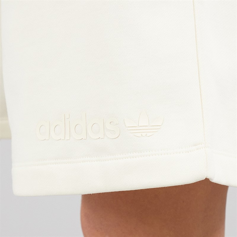 adidas Originals Womens Essentials Linear Oversized Shorts Cream White - Image 3