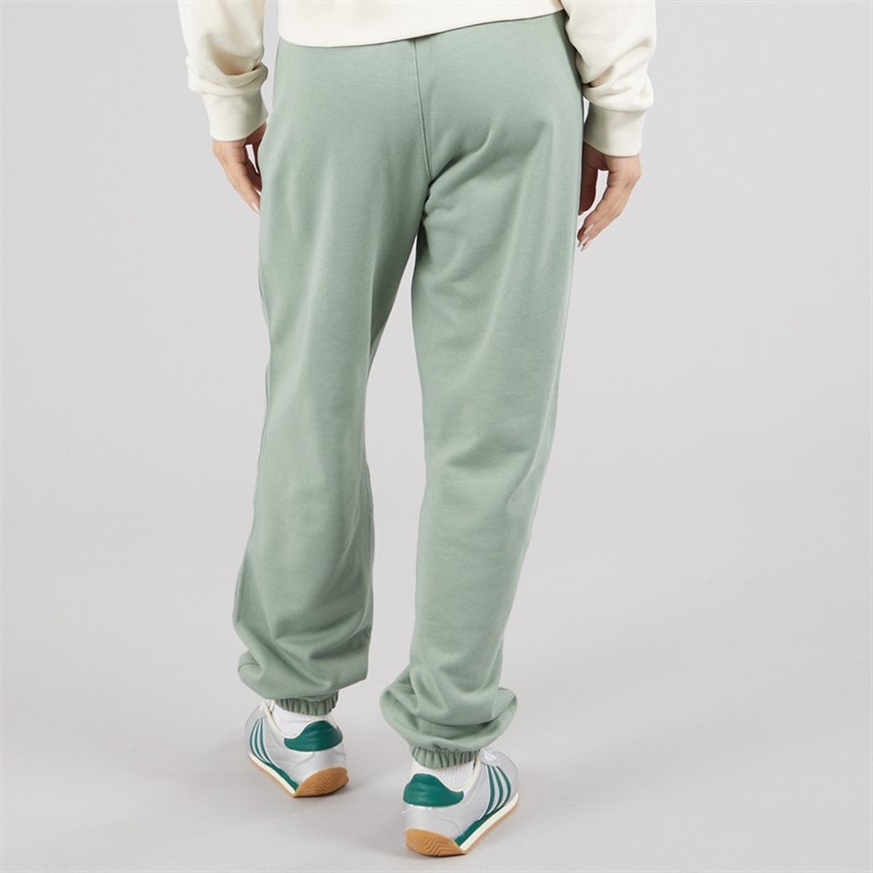 adidas Originals Womens Essentials Trefoil Frech Terry Joggers Silver Green - Image 2