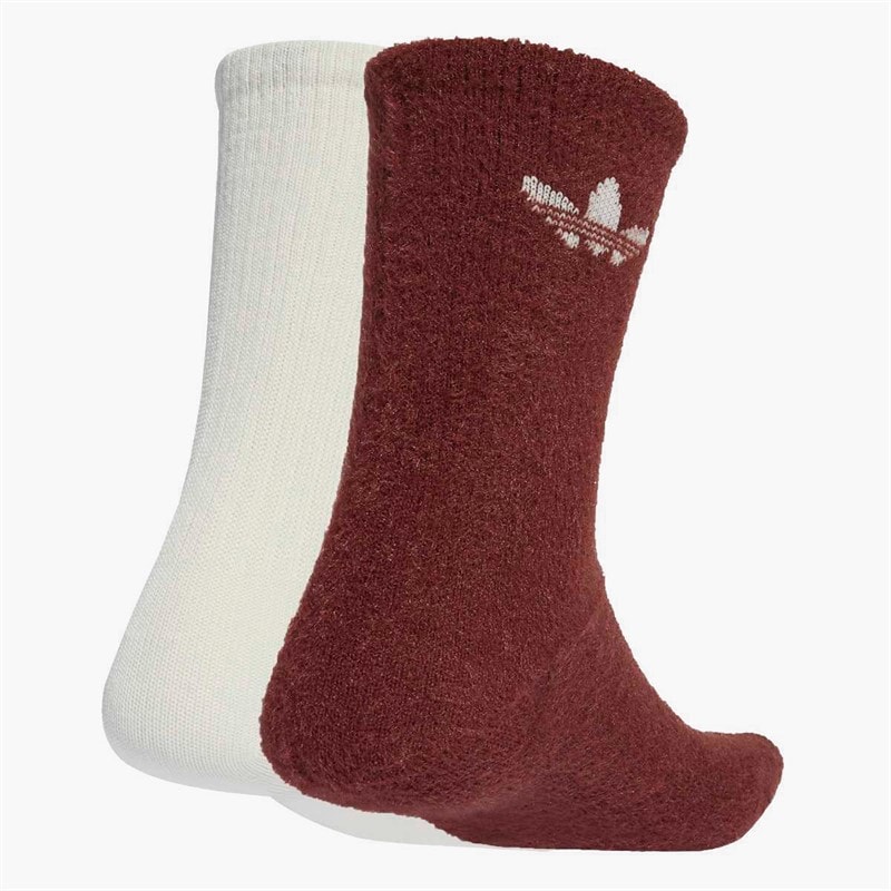 adidas Originals  Fluffy Two Pack Crew Socks Fox Brown/Off White - Image 2