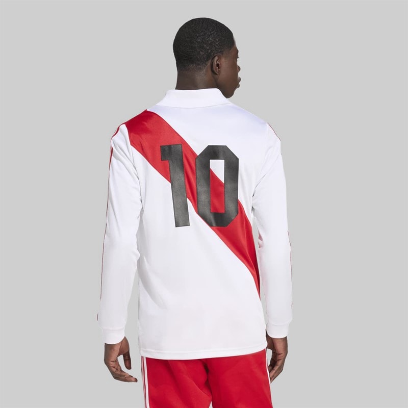 adidas Originals Mens FPF Peru 1978 Retro Home Long Sleeve Jersey White - Image 4