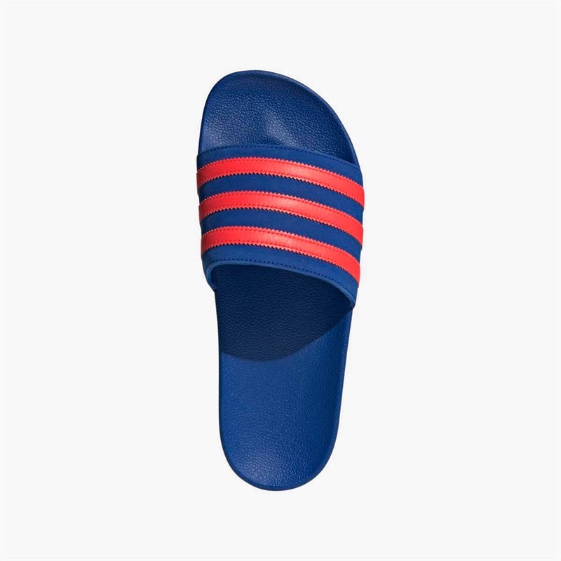 adidas Originals Mens Adilette Slides Power Blue/Solar Red/Power Blue - Image 4