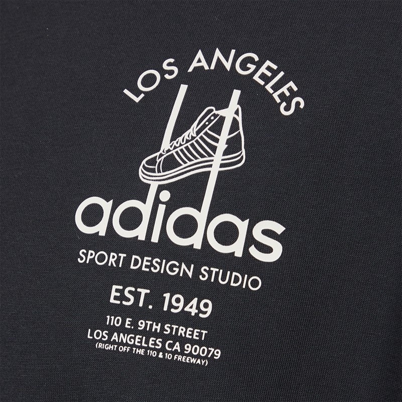 adidas Originals Mens Sports Design GFX Back Graphic T-Shirt Black - Image 5