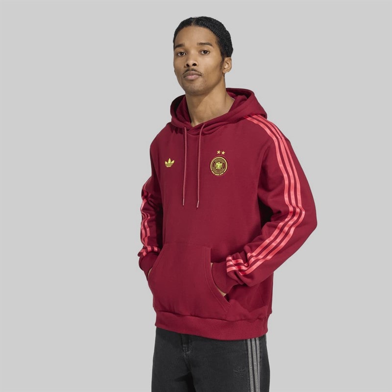 adidas Originals Mens DFB Germany Trefoil Hoodie Tech Copper Blue - Image 2