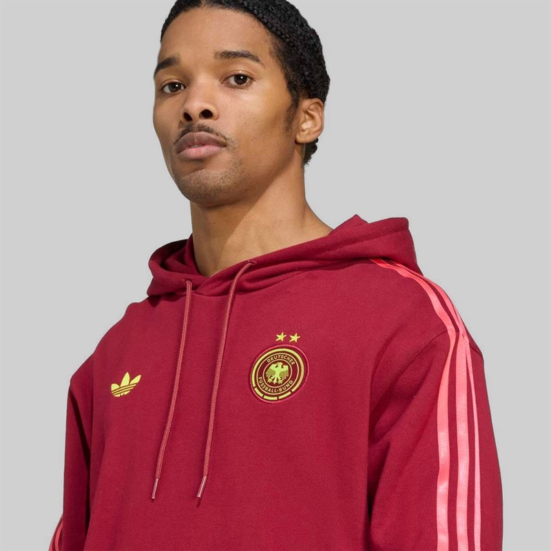 adidas Originals Mens DFB Germany Trefoil Hoodie Tech Copper Blue - Image 5
