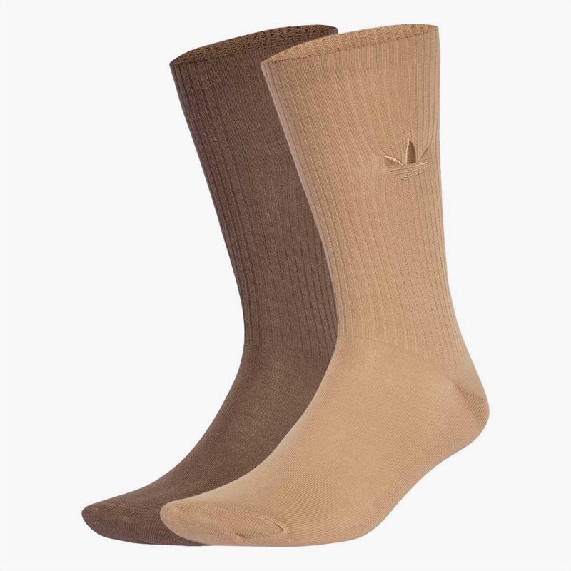 adidas Originals Mens Everday Icons Two Pack Crew Socks Warm Sandstone/Earth Strata - Image 1