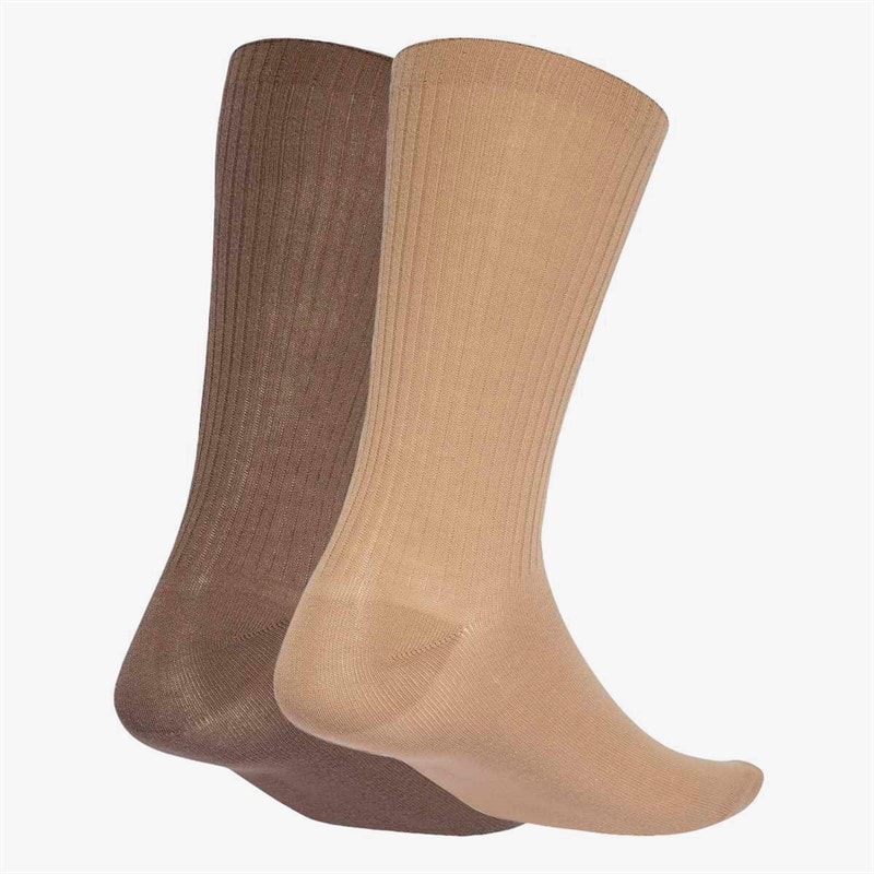 adidas Originals Mens Everday Icons Two Pack Crew Socks Warm Sandstone/Earth Strata - Image 2