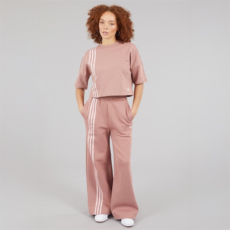 adidas Originals Womens Off Placed 3-Stripes T-Shirt Warm Clay - Image 4