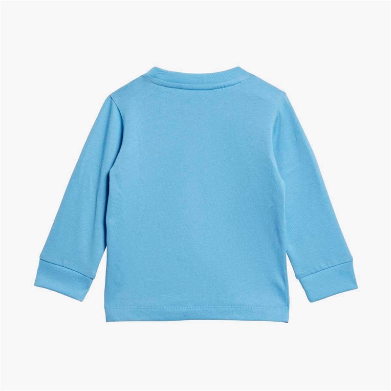 adidas Originals Infant Boys Long Sleeve T-Shirt Light Blue - Image 2