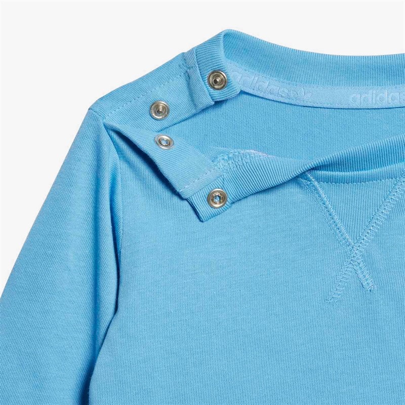 adidas Originals Infant Boys Long Sleeve T-Shirt Light Blue - Image 3