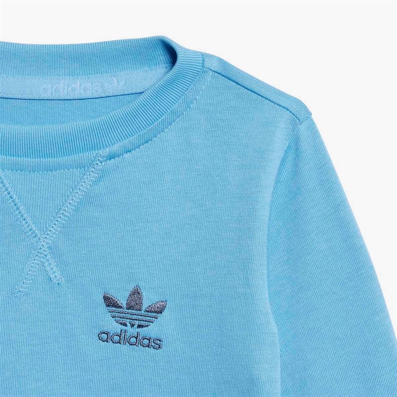adidas Originals Infant Boys Long Sleeve T-Shirt Light Blue - Image 4