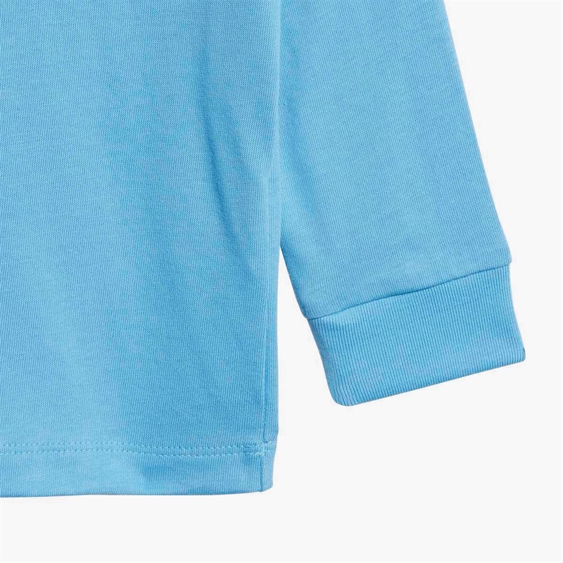 adidas Originals Infant Boys Long Sleeve T-Shirt Light Blue - Image 5