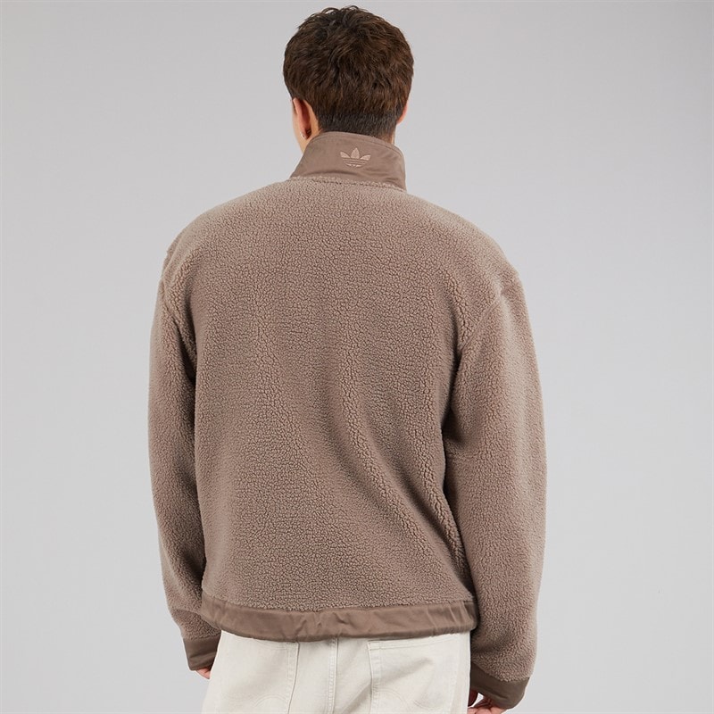 adidas Originals Mens Premium Essentials Polar Full Zip Fleece Earth Strata - Image 2