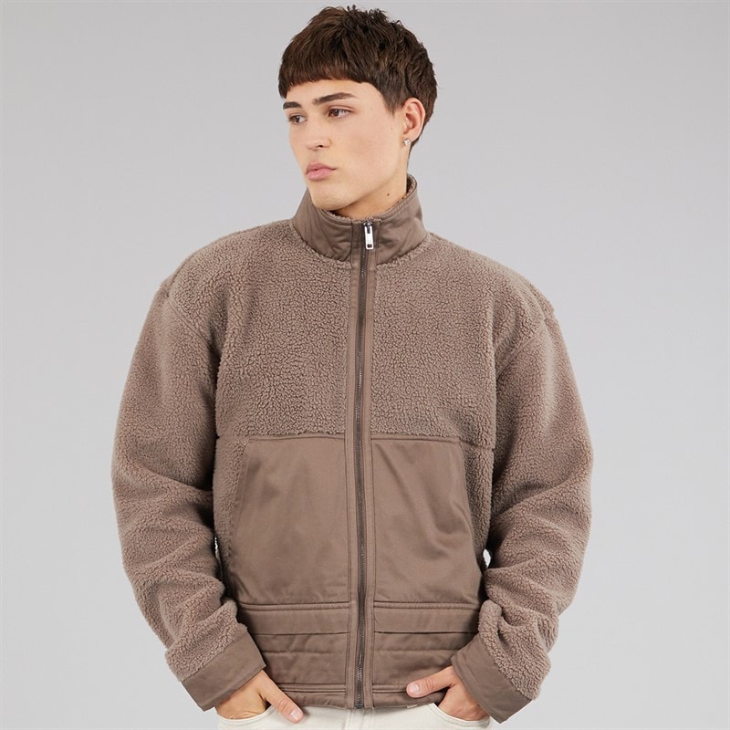 adidas Originals Mens Premium Essentials Polar Full Zip Fleece Earth Strata - Image 3