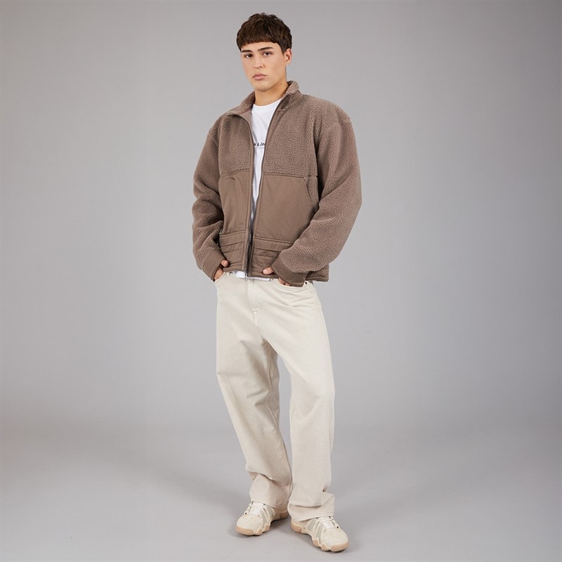 adidas Originals Mens Premium Essentials Polar Full Zip Fleece Earth Strata - Image 4
