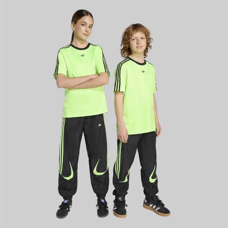 adidas Originals Junior Teamgeist Track Pants Black/Signal Green - Image 3