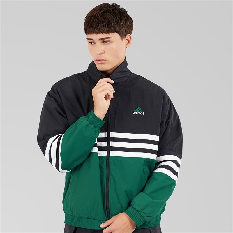 adidas Originals Mens Archive Track Top Black/Collegiate Green - Image 3