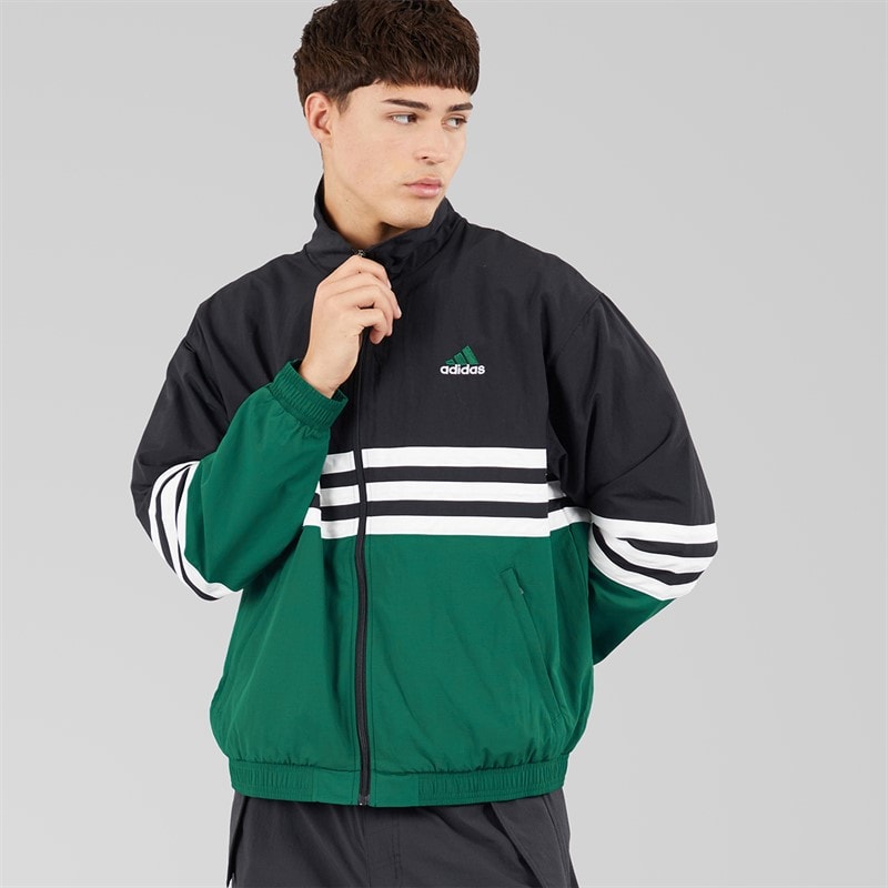 adidas Originals Mens Archive Track Top Black/Collegiate Green - Image 5