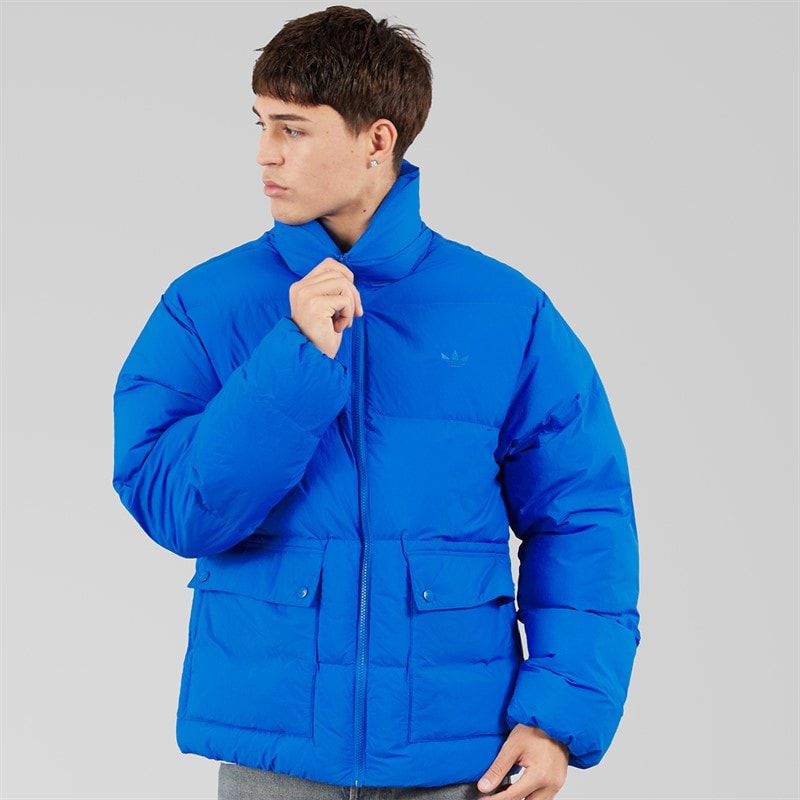 adidas Originals Mens Synthetic Down Puffer Jacket Blue - Image 3